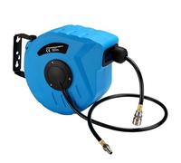 A.M.C. Enrouleur de tuyau d'air comprimé avec tuyau professionnel, raccord 1/4", fixation murale, système de verrouillage automatique, enrouleur automatique, accessoire compresseur, gain de place