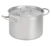 A. Marmite de cuisson de base avec couvercle, en acier inoxydable avec revêtement en aluminium, 9,5 litres, Sil