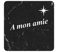 À Mon Amie Marbre Noir (5x5cm) - Sticker/Autocollant