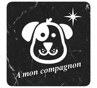 À Mon Compagnon Chien Marbre Noir (20x20cm) - Sticker/Autocollant