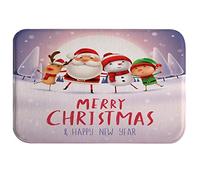 A.Monamour Père Noël Bonhomme De Neige Elfe Renne Joyeux Noël Vacances Décors Art Absorbant Flanelle Tapis De Bain Tapis De Douche Antidérapants Tapis De Sol Tapis De Passage Runner 40x60cm