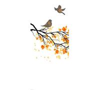 A.Monamour Sticker Porte Autocollant Poster de Porte 3D Branche D'Arbre Automne Feuilles Jaunes Et Des Oiseaux Dessin Croquis Vinyle Affiche de Porte Sticker Mural Papier Peint Art Décor 77x200cm