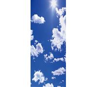 A.Monamour Sticker Porte Autocollant Poster De Porte 3D Nuages Blancs Dans Le Ciel Bleu Aux Beaux Jours Vinyle Affiche De Porte Sticker Mural Papier Peint Art Décor 95 x 215 cm