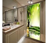 A.Monamour Sticker Porte Autocollant Poster De Porte 3D Vert Bambou Eau Noir Spa Pierres Bougie Zen Méditation Nature Paysage Vinyle Affiche De Porte Sticker Mural Papier Peint Art Décor 77 x 200 cm