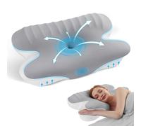 A-Pce Oreiller en Mousse à mémoire de Forme,Oreiller de Soutien Cervical,avec taie d'oreiller Amovible rafraîchissante,Soulage Les douleurs du Cou et des épaules,Gris