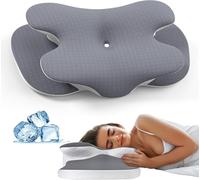 A-Pce Oreiller Memoire Forme pour Tous Les Types de Dormeurs, Oreiller Orthopédique Ergonomique pour Soulager Les Douleurs au Cou et aux Épaules, Oreiller Cervical avec Taie d'oreiller Amovible
