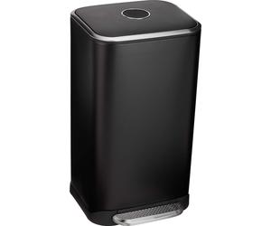 A. Poubelle rectangulaire de base avec pédale en tube d'acier - Fermeture douce du couvercle