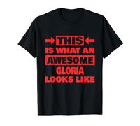 À Quoi Ressemble Une Gloria géniale Nom drôle de Gloria T-Shirt Graphique avec Valeur, Homme, Noir, S