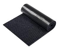 A Roll Grand paillasson Semi-Fini rayé imperméable avec Doublure en Caoutchouc, Tapis d'intérieur et d'extérieur pour Temps Humide, grattoir à Chaussures, Cuisine, Salle de Bain (40 x 200 cm, Noir
