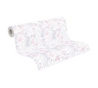 A.S. Création 381181 Little Love Papier peint sans PVC pour chambre d'enfant Motif floral Violet/rose/blanc/beige satiné