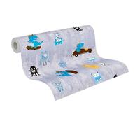 A.S. Creation papier peint chambre enfants Little Love intissé bleu jaune marron noir