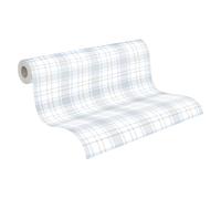 A.S. Création 381223 Little Love Papier peint à carreaux sans PVC pour chambre d'enfant Bleu/gris/blanc satiné