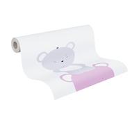A.S. Création 381362 Little Love Papier peint sans PVC pour chambre d'enfant Motif oursons Rose/gris/blanc satiné