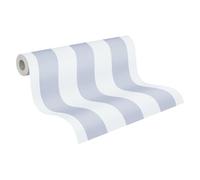 A.S. Création 381483 Little Love Papier peint rayé sans PVC Gris/blanc satiné