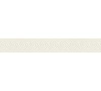 A.S. Création 384034 Frise moderne en forme de vagues Blanc crème pailletée 5 m x 0,08 m Fabriqué en Allemagne