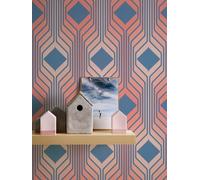 A.S. Création 395322-Papier peint intissé style rétro années 70 8,50 m x 0,53 m Bleu/rouge/rose
