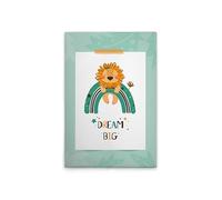A.S. Création DD132476 Impression sur toile pour chambre d'enfant Motif lion avec arc-en-ciel Vert Blanc 60 x 90 cm