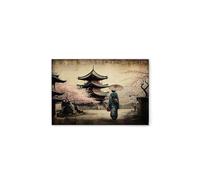 A.S. Création DD133153 Pogoda Asia Vintage Tableau mural en beige et bleu 75 x 50 cm