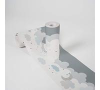 A.S. Création Frise Papier Peint Adhesive Lovely Kids Dreamy Sky Frise Papier peint adhesive 5.00 m x 0.155 m Gris Bleu Blanc Fabriqué en Allemagne 403744 403744