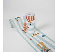 A.S. Création Frise Papier Peint Adhesive Lovely Kids Flying Party Frise Papier peint adhesive 5.00 m x 0.155 m Bleu Orange Brun Fabriqué en Allemagne 403753 403753