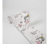 A.S. Création Frise Papier Peint Adhesive Lovely Kids Magic Princess Frise Papier peint adhesive 5.00 m x 0.155 m Rosé Gris Blanc Fabriqué en Allemagne 403755 403755