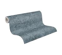 A.S. Création History of Art 2 Papier peint intissé floral 10,05 m x 0,53 m - bleu, métallisé - Papier peint feuilles pour salon chambre à coucher - 790466