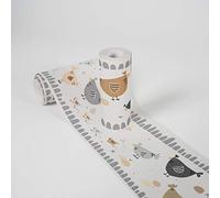 A.S. Création Lovely Kids 403727 Bordure autocollante Chicken Party avec mignon poules pour chambre de bébé et chambre d'enfant pour filles et garçons en blanc, gris clair, beige