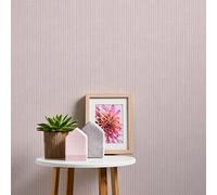 Papier Peint Rayé Dans Le Style Campagnard - Crème, Rose