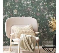 A.S. Création Natural Living 386362 Papier peint non tissé Motif floral Vert Blanc Rose 10,05 x 0,53 m Fabriqué en Allemagne