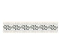 A.S. Création 384126 Frise moderne en forme de vagues Noir Blanc Argent métallisé 5,00 m x 0,13 m Fabriqué en Allemagne