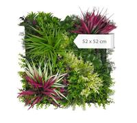A.S. Création Panneau mural feuillage tropical - Vivid Bloom, 52 × 52 cm | Panneau végétal design fleurs tropicales - sans entretien, luxuriant, pour salon, bureau et entrée