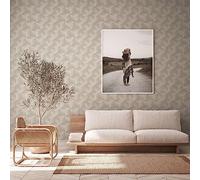 A.S. Création Papier peint 3D durable Greige - Natural Living 385061 - Papier peint intissé géométrique rétro - 10,05 x 0,53 m fabriqué en Allemagne