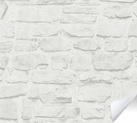 A.S. Création Papier peint autocollant aspect pierre blanc gris The Wallcover 385901 Film décoratif 3D 8,40x0,53m Made in