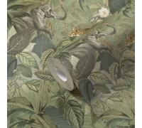 A.S. Creation | Papier peint Botanical | Papier peint intissé | Collection PintWalls | 387243 | Vert | 10.05 x 0.53 m | Aspect jungle | Salon | Entrée | Bureau | Cuisine | Pièces à vivre