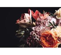 A.S. Création Papier peint Bouquet 3,75 m x 2,50 m - WALLLOVE Papier peint Bouquet de fleurs en multicolore, noir y compris colle - DD129564