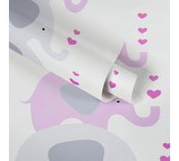 A.S. Création Papier peint chambre d'enfant Little Love intissé rose gris blanc