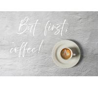 A.S. Création Papier peint First Coffee I 3,75 m x 2,50 m - WALLLOVE Papier peint Café en gris, blanc colle incluse - DD129609
