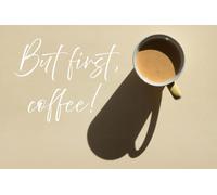 A.S. Création Papier peint First Coffee II 3,75 m x 2,50 m - WALLLOVE Papier peint Café en beige, blanc colle comprise - DD129610