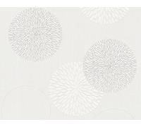 A.S. Création papier peint intissé à motif abstrait en crème, blanc - papier peint floral 10,05 m x 0,53 m - 937922