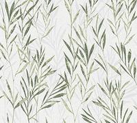 Livingwalls Papier peint intissé Flavour Floral – vert/blanc – 10,05 m x 0,53 m