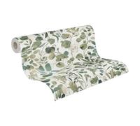 A.S. Création papier peint intissé à motif de feuilles en vert, blanc - papier peint floral 10,05 x 0,53 m - 396971