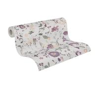 Livingwalls – Papier peint intissé à motif de feuilles vert, violet, beige 10,05 x 0,53 m