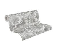 A.S. Création papier peint intissé à motif de fleurs en blanc, gris - papier peint floral 10,05 m x 0,53 m - 387181