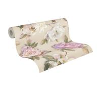 Livingwalls Papier peint intissé motif de fleurs violet, rose vif et vert – 10,05 x 0,53 m – 396081