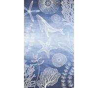 A.S. Création Papier peint intissé pour enfants - Animaux marins bleu/blanc 8,80x0,53 m