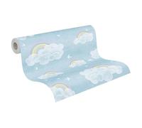 Papier peint intissé chambre enfants bleu Lilly & Luis A.S. Création 771441 10.05 m x 0.53 m nuages