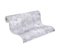 A.S. Création papier peint intissé à motif pour enfants en gris, rosé, blanc - papier peint licornes 10,05 x 0,53 m - 771381