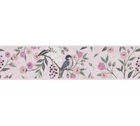 A.S. Création papier peint intissé à motif pour enfants en multicolore, vert, rosé - papier peint Borte Blümchen 5,00 x 0,13 m - 771371