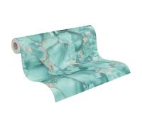 A.S. Création Papier peint intissé aspect marbre en vert, blanc, doré, métallisé - papier peint design avec effet métallisé 10,05 m x 0,53 m - 791681