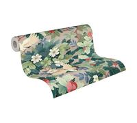 A.S. Création Papier peint intissé avec motif d’oiseaux tropicaux en beige, vert, rouge, bleu, blanc - papier peint jungle exotique 10,05 m x 0,53 m - 791861
